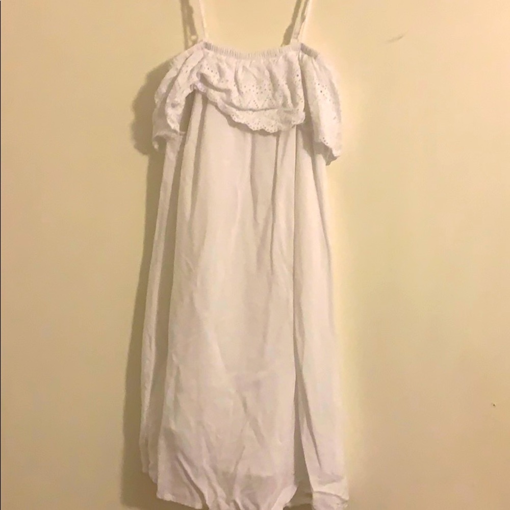 Off the shoulder white dress!